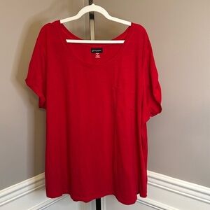 Grayson red pocketed T-shirt with rolled sleeves size 3X